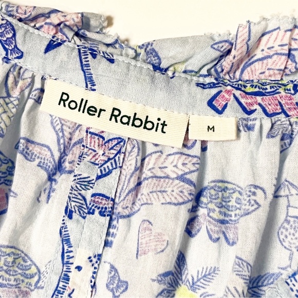 Roller Rabbit Paradise Temmy Dress Medium blue jungle floral pockets lightweight - Picture 10 of 15